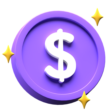 Dollar Coin  3D Icon