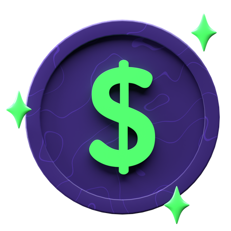 Dollar Coin  3D Icon