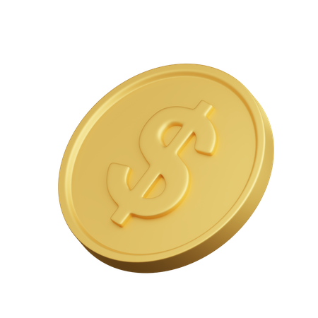 Dollar Coin  3D Icon