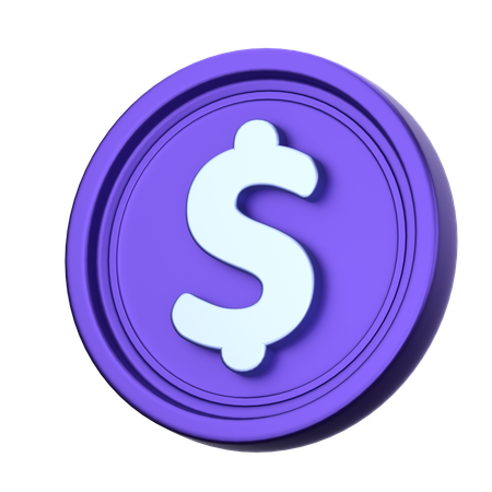 Dollar Coin  3D Icon