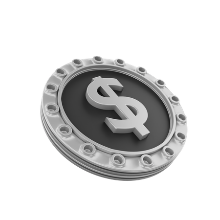 Dollar Coin  3D Illustration