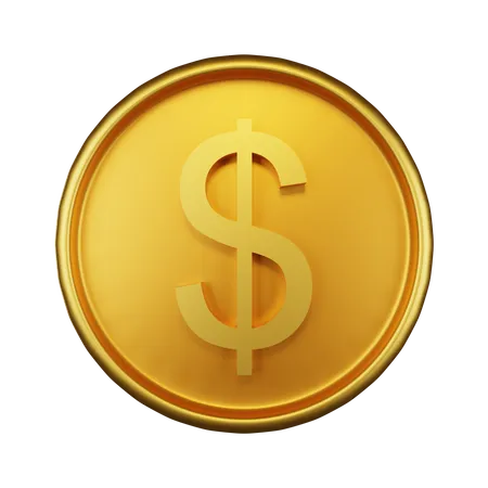 Dollar Coin  3D Illustration