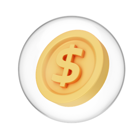 Dollar Coin  3D Illustration