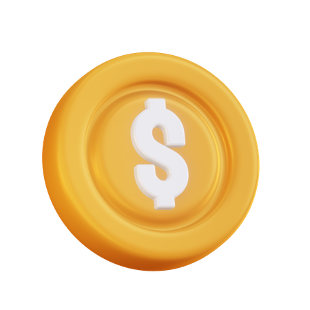 Dollar Coin  3D Illustration