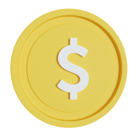 Dollar Coin  3D Illustration