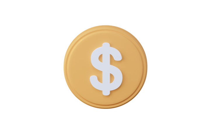 Dollar coin  3D Illustration