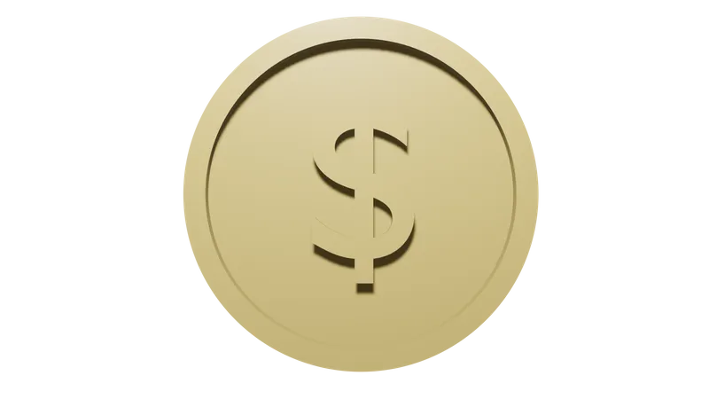 Dollar Coin  3D Illustration