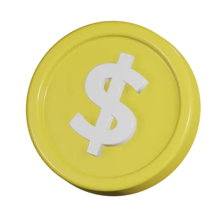 Dollar Coin  3D Illustration