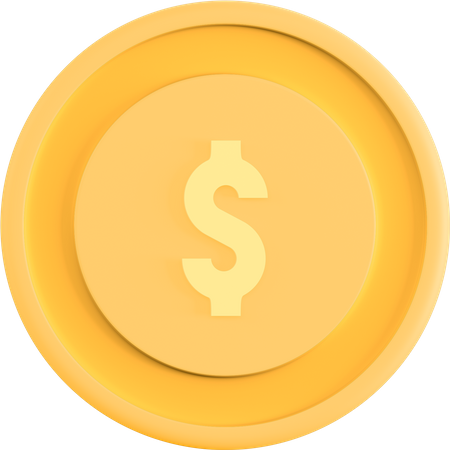 Dollar coin  3D Illustration