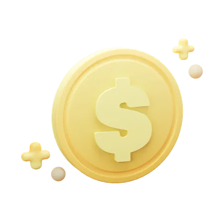 Dollar coin  3D Illustration