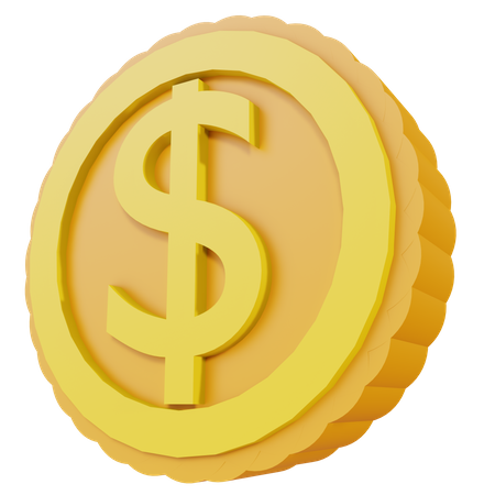 Dollar coin 3D Illustration