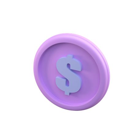 Dollar coin 3D Illustration