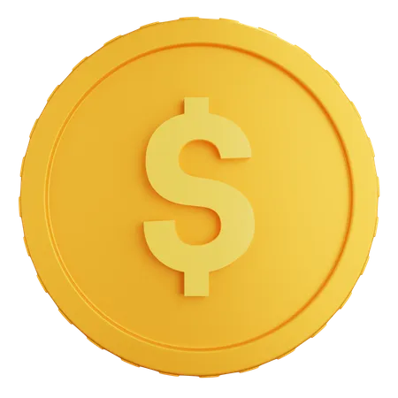 3 D Rendering Front Coin Dollar 3D Icon