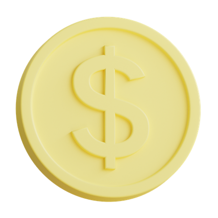 Dollar Coin 3D Icon