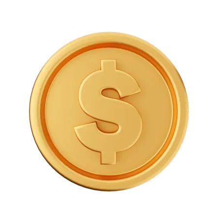 Dollar Coin 3D Icon