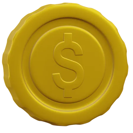 Dollar Coin Money Currency Icon Illustration 3D Icon