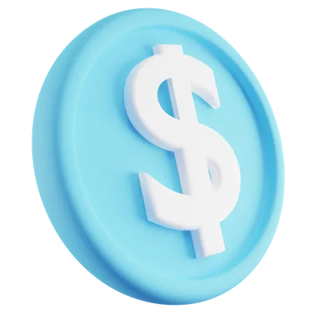 3 D Ilustration Of Coin With Blue Color 3D Icon
