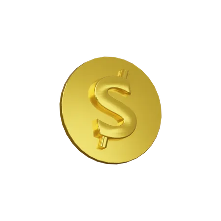 3 D A Dollar Coin 3D Icon