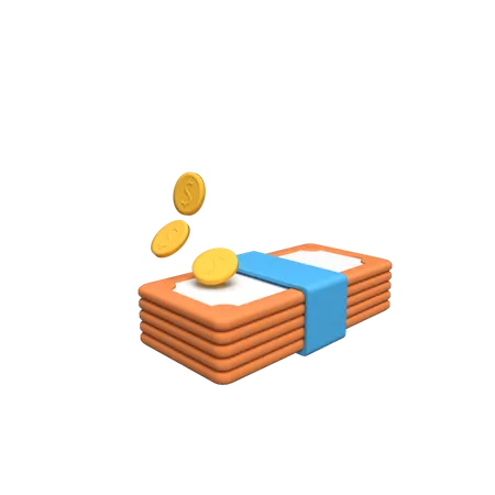 Dollar Coin And Banknote  3D Illustration