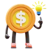 Dollar Coin Character Get Idea