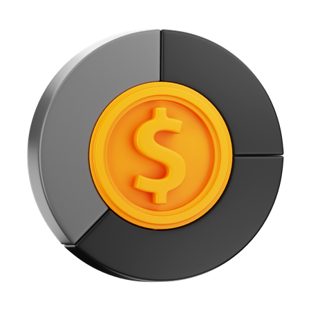 Dollar Coin Chart  3D Icon