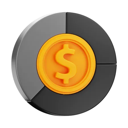 Dollar Coin Chart  3D Icon