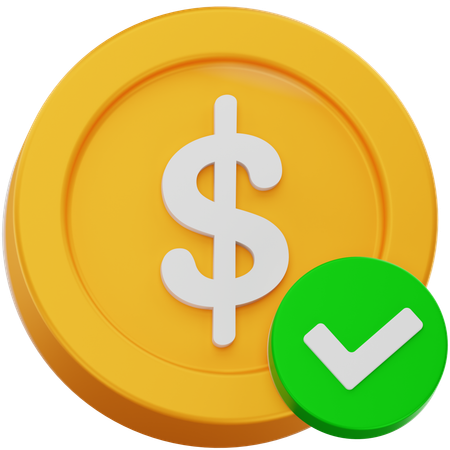Dollar coin confirmed  3D Icon