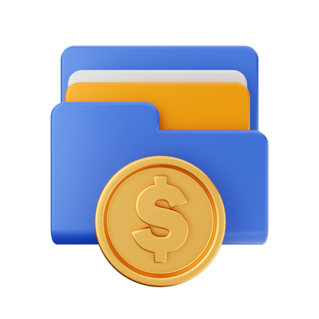 Dollar Coin Folder  3D Icon