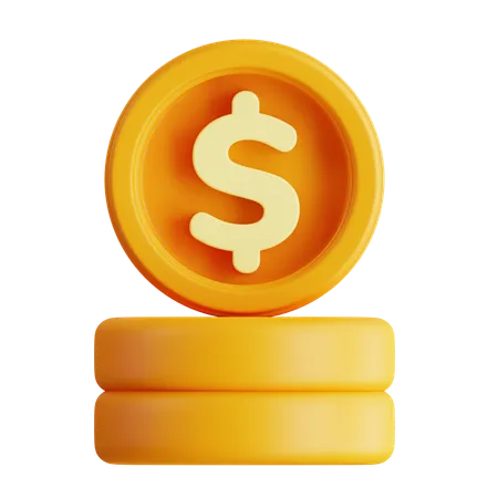 Dollar coin investment  3D Icon