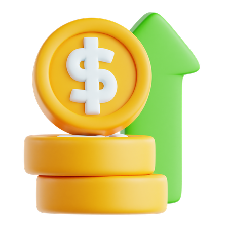 Dollar Coin Investment  3D Icon