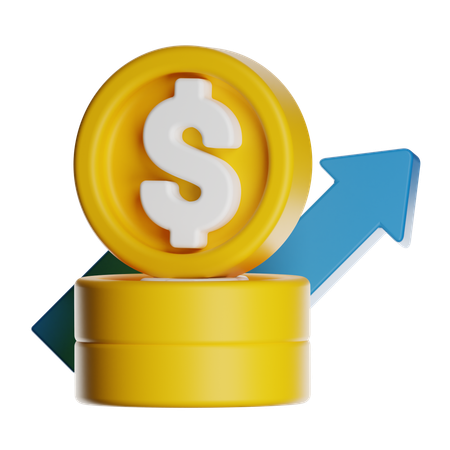 Dollar Coin Investment  3D Icon
