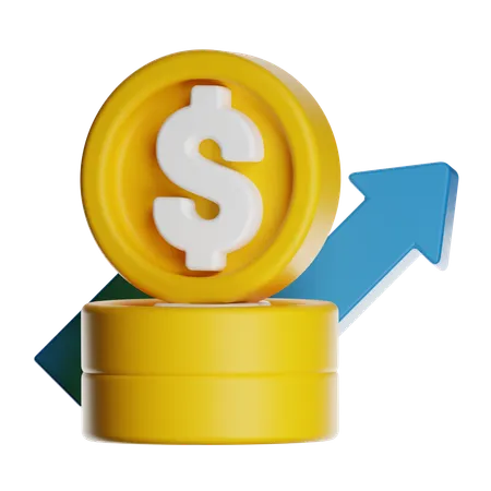 Dollar Coin Investment  3D Icon