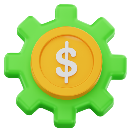 Dollar coin management  3D Icon