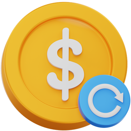 Dollar coin reload  3D Icon