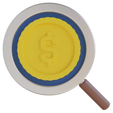 Dollar Coin Search  3D Icon