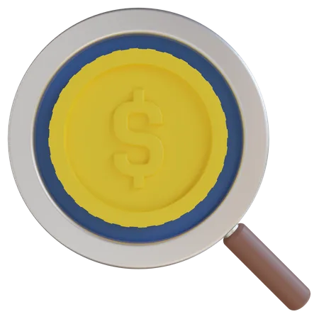 Dollar Coin Search  3D Icon