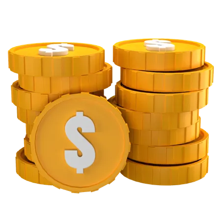 Dollar Coin Stack  3D Icon