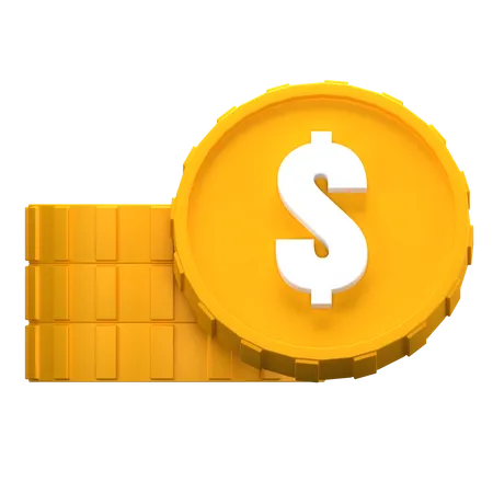 Dollar Coin Stack  3D Icon