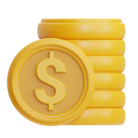 Dollar Coin Stack  3D Icon