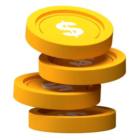 Dollar Coin Stack  3D Icon