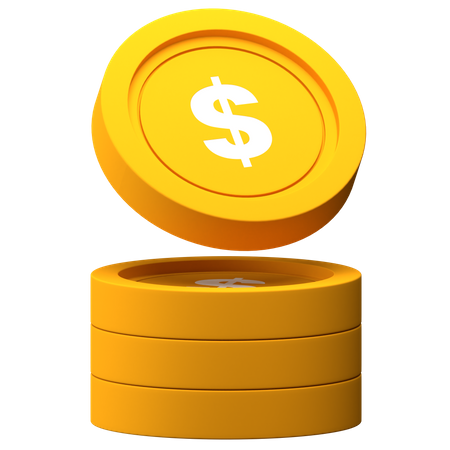 Dollar Coin Stack  3D Icon