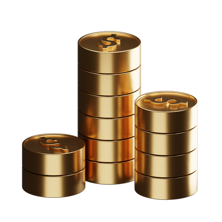 Dollar Coin Stack  3D Icon