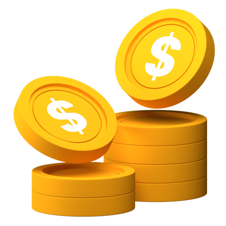 Dollar Coin Stack  3D Icon
