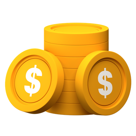 Dollar Coin Stack  3D Icon