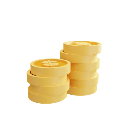 Dollar Coin Stack  3D Illustration