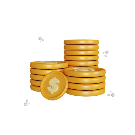 Dollar Coin Stack  3D Illustration