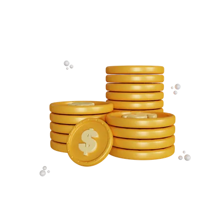 Dollar Coin Stack  3D Illustration