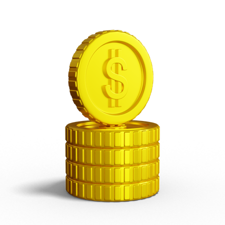 Dollar Coin Stack  3D Illustration