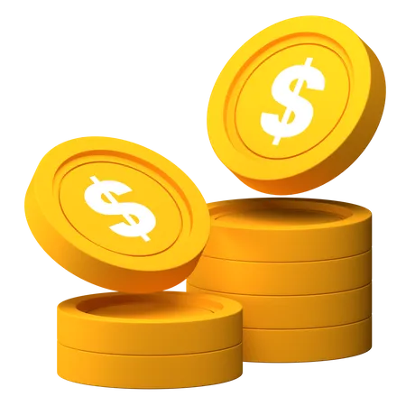 Dollar Coin Stack  3D Illustration