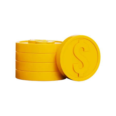 Dollar Coin Stack  3D Illustration